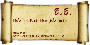 Bártfai Benjámin névjegykártya